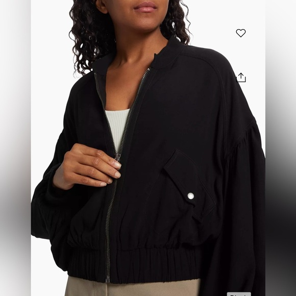 NWT Free People On Pointe Bomber Jacket in Black Size Medium💕 - Picture 6 of 14